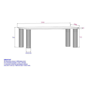 Sangra 59" Dining Table-Black