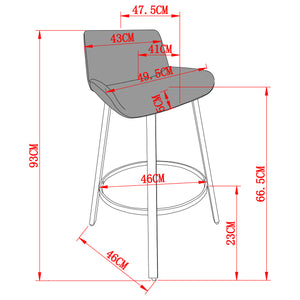 Fern 26'' Fabric Counter Stool