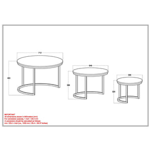 Darsh 3Pc Coffee Table