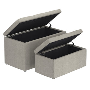 Levi 2Pc Storage Ottoman Set