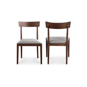 Leone Dining Chair Walnut Brown - Set Of Two