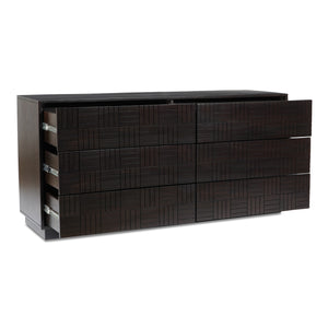 Denman 6 Drawer Dresser Dark Brown