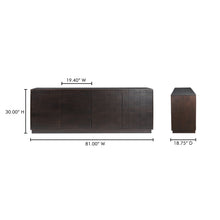 Load image into Gallery viewer, Denman 4 Door Sideboard Dark Brown