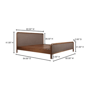 Rye King Bed Warm Brown