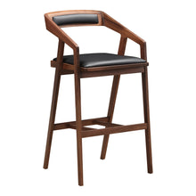 Load image into Gallery viewer, Padma Bar Stool Black Vegan Leather