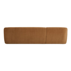 Faye Left Sectional Tan Faux Mohair