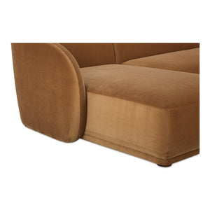 Faye Left Sectional Tan Faux Mohair