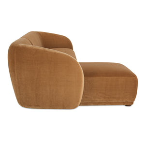 Faye Left Sectional Tan Faux Mohair