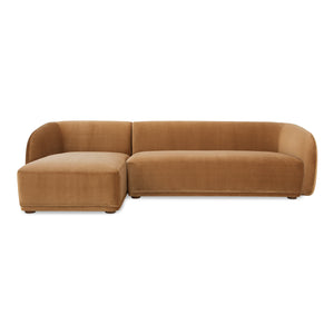 Faye Left Sectional Tan Faux Mohair