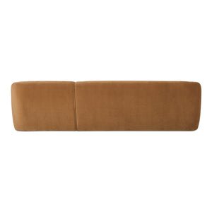 Faye Right Sectional Tan Faux Mohair