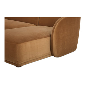 Faye Right Sectional Tan Faux Mohair