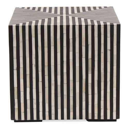 Terning Side Table Black and White