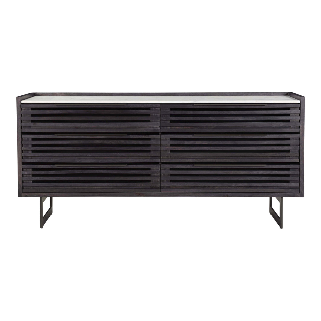 Paloma 6 Drawer Dresser Black Charcoal Grey