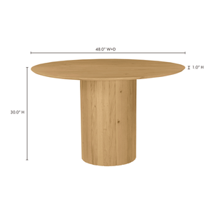 Povera Round Dining Table Natural Oak