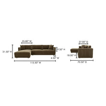 Load image into Gallery viewer, Bryn Sectional Left Heritage Cedar Green