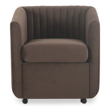 Load image into Gallery viewer, Jane Rolling Dining Chair Brown Velvet