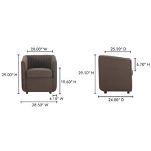 Load image into Gallery viewer, Jane Rolling Dining Chair Brown Velvet