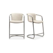 Load image into Gallery viewer, Freeman Chrome Frame Counter Stool Blended Cream- Set Of Two