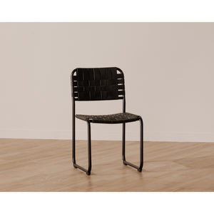 Moma Dining Chair Black Leather- Set Of Two