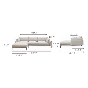 Jamara Left Sectional Sandy Beige