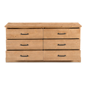 Tade 6 Drawer Dresser Honey Pine