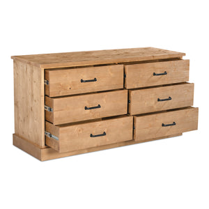 Tade 6 Drawer Dresser Honey Pine