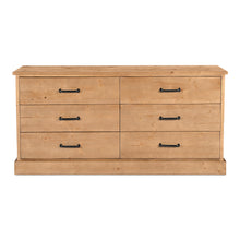 Load image into Gallery viewer, Tade 6 Drawer Dresser Honey Pine