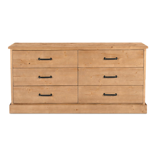 Tade 6 Drawer Dresser Honey Pine