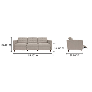 Bridgers Power Recliner Sofa Warm Grey