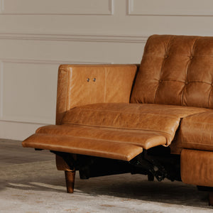 Bridgers Power Recliner Sofa Tan Leather