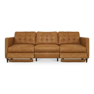 Bridgers Power Recliner Sofa Tan Leather