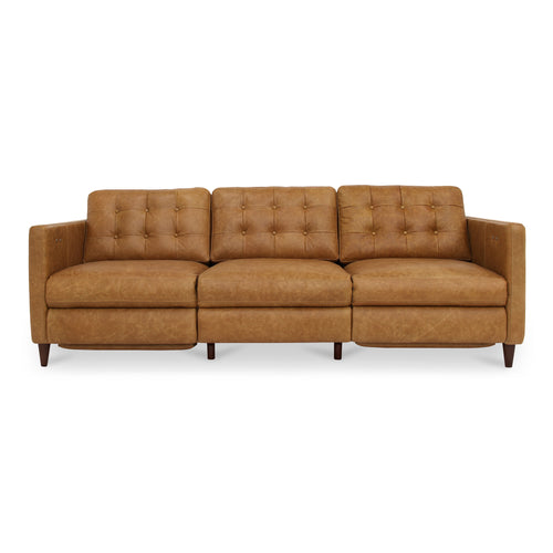 Bridgers Power Recliner Sofa Tan Leather