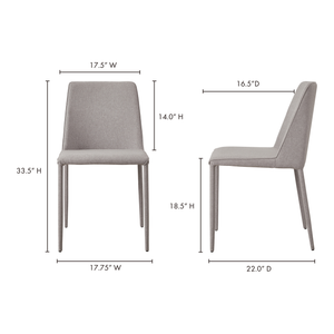 Nora Dining Chair Light Grey- Set Of Two