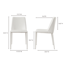 Load image into Gallery viewer, Nora Dining Chair White Vegan Leather- Set Of Two