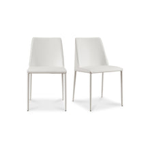 Load image into Gallery viewer, Nora Dining Chair White Vegan Leather- Set Of Two