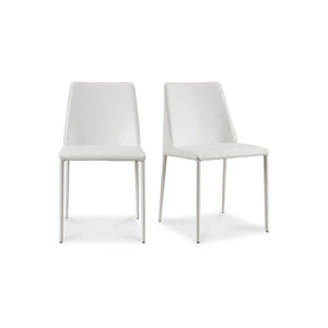 Nora Dining Chair White Vegan Leather- Set Of Two