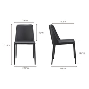 Nora Dining Chair Black Vegan Leather- Set Of Two