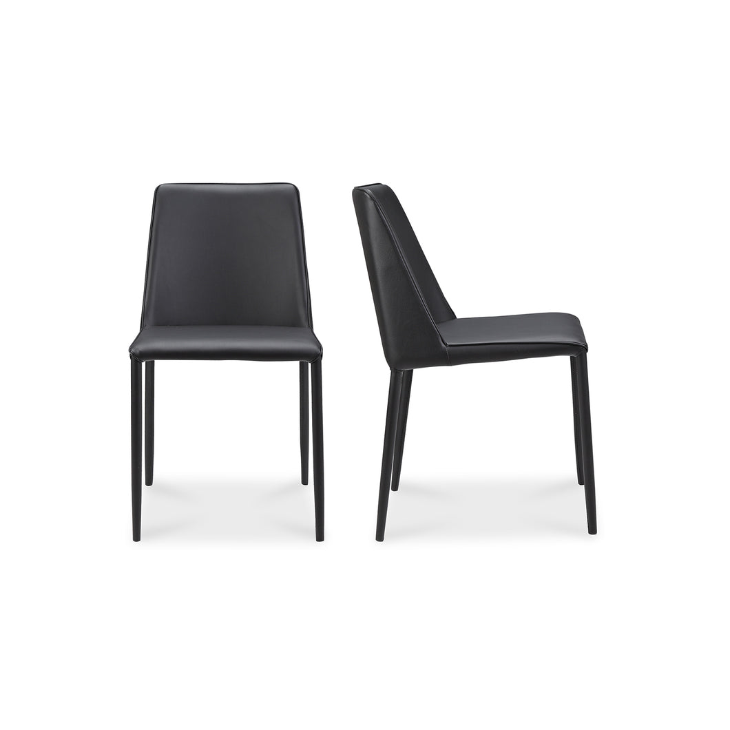 Nora Dining Chair Black Vegan Leather- Set Of Two