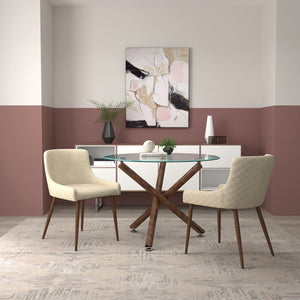 Rocca Round Dining Table (Walnut) - Kuality furniture