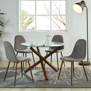Rocca Round Dining Table (Walnut) - Kuality furniture