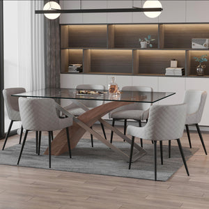 Veneta Rectangular Dining Table (Walnut) - Kuality furniture