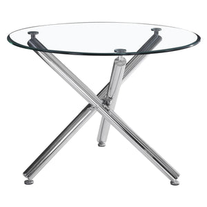 Solara II/Rizzo 5PC Dining Set (Chrome/Black) - Kuality furniture