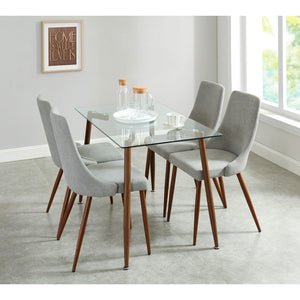 Abbot/Cora 5PC Dining Set (Walnut/Beige) - Kuality furniture