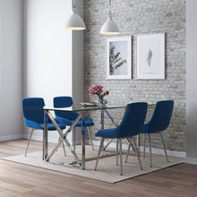 Load image into Gallery viewer, Lorenzo/Cassidy 5PC Dining Set (Chrome/Blue) - Kuality furniture