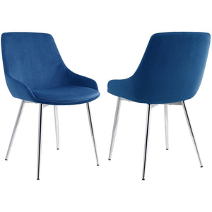 Lorenzo/Cassidy 5PC Dining Set (Chrome/Blue) - Kuality furniture