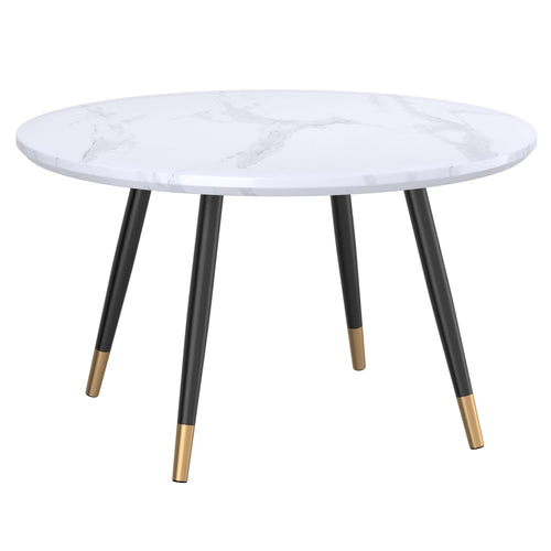 Emery Round Coffee Table in White