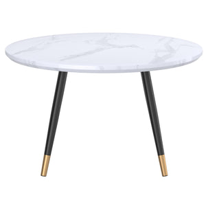 Emery Round Coffee Table in White