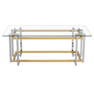 Florina Rectangular Coffee Table in Silver and Gold