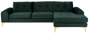 Emerald Green Colyn Sectional Sofa (Gold Legs) - Kuality furniture