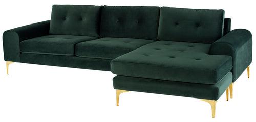 Emerald Green Colyn Sectional Sofa (Gold Legs) - Kuality furniture